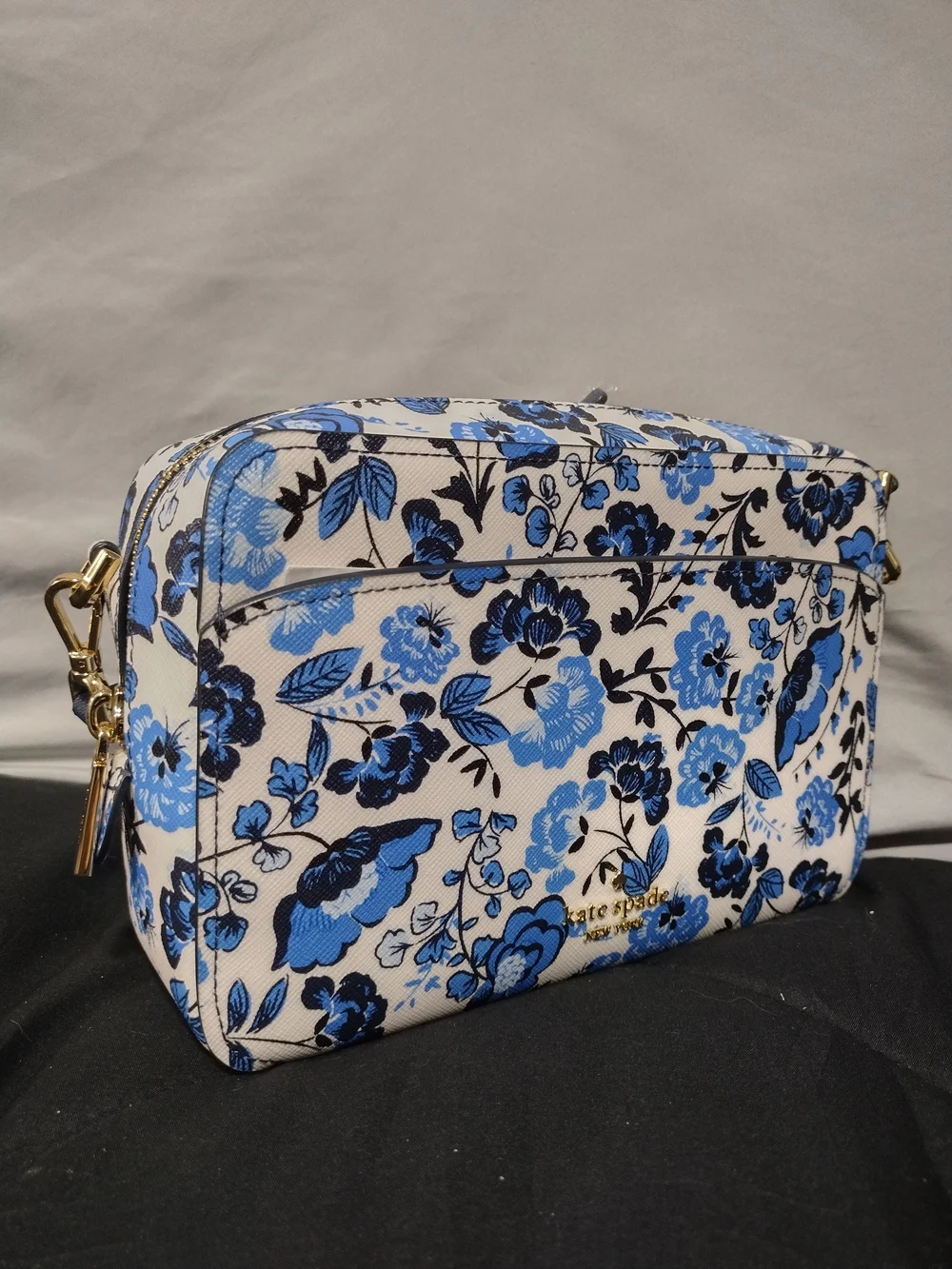 kate spade White and Blue Floral Crossbody Bag